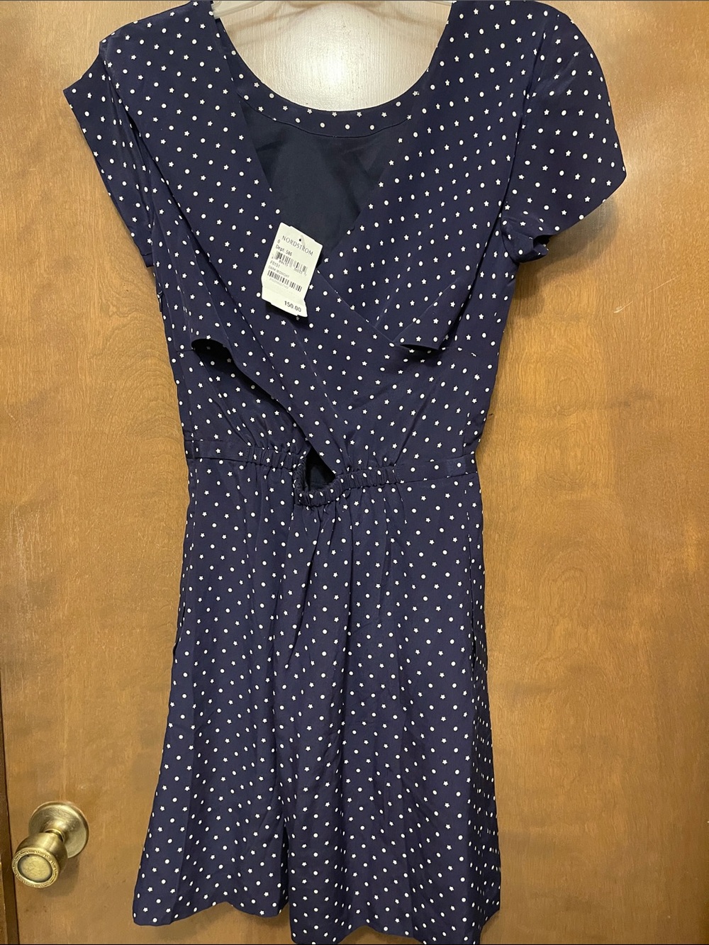 Madewell Navy & White Polka Dot Midi Dress
